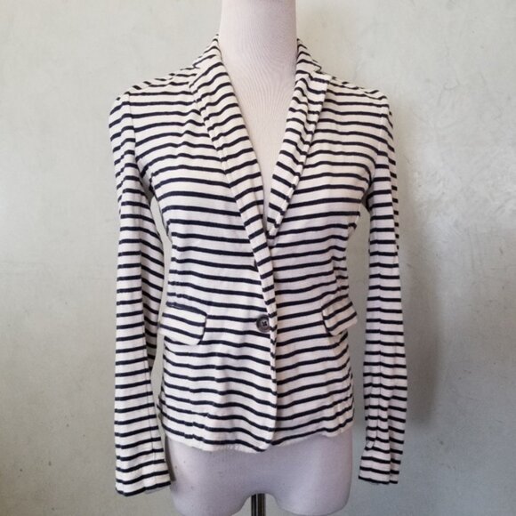 J. Crew Women's Maritime Blazer Cotton Striped Long Sleeve Sweater XS (J9) - Picture 6 of 7